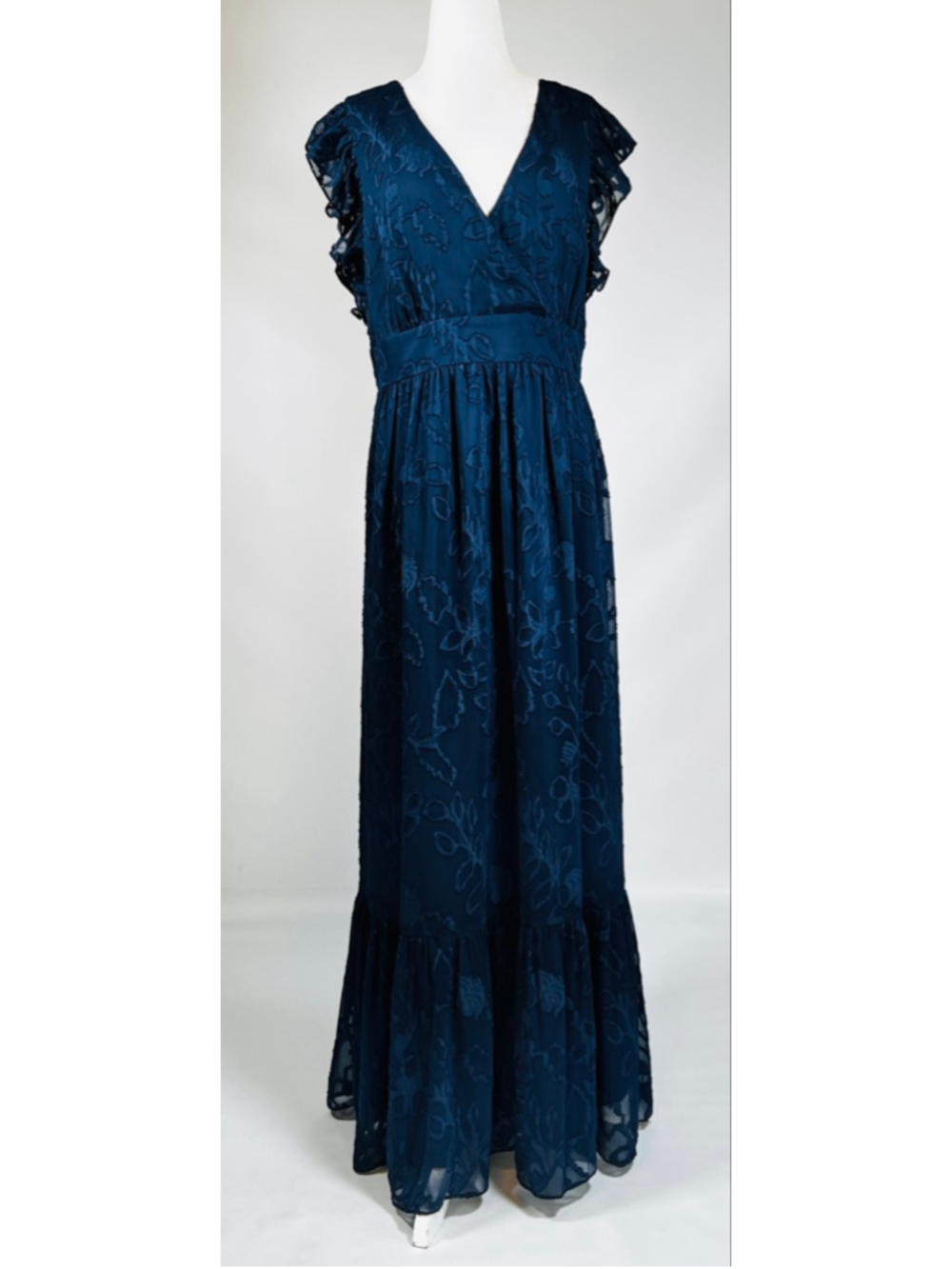 NWT Lilly Pulitzer Dress Navy Floral Maxi Dress Size 14 Autumn Midi ￼ - Picture 2 of 8